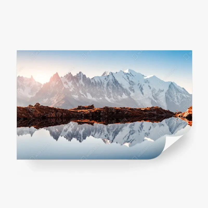 Fototapete alpenberge gespiegelt in einem ruhigen see