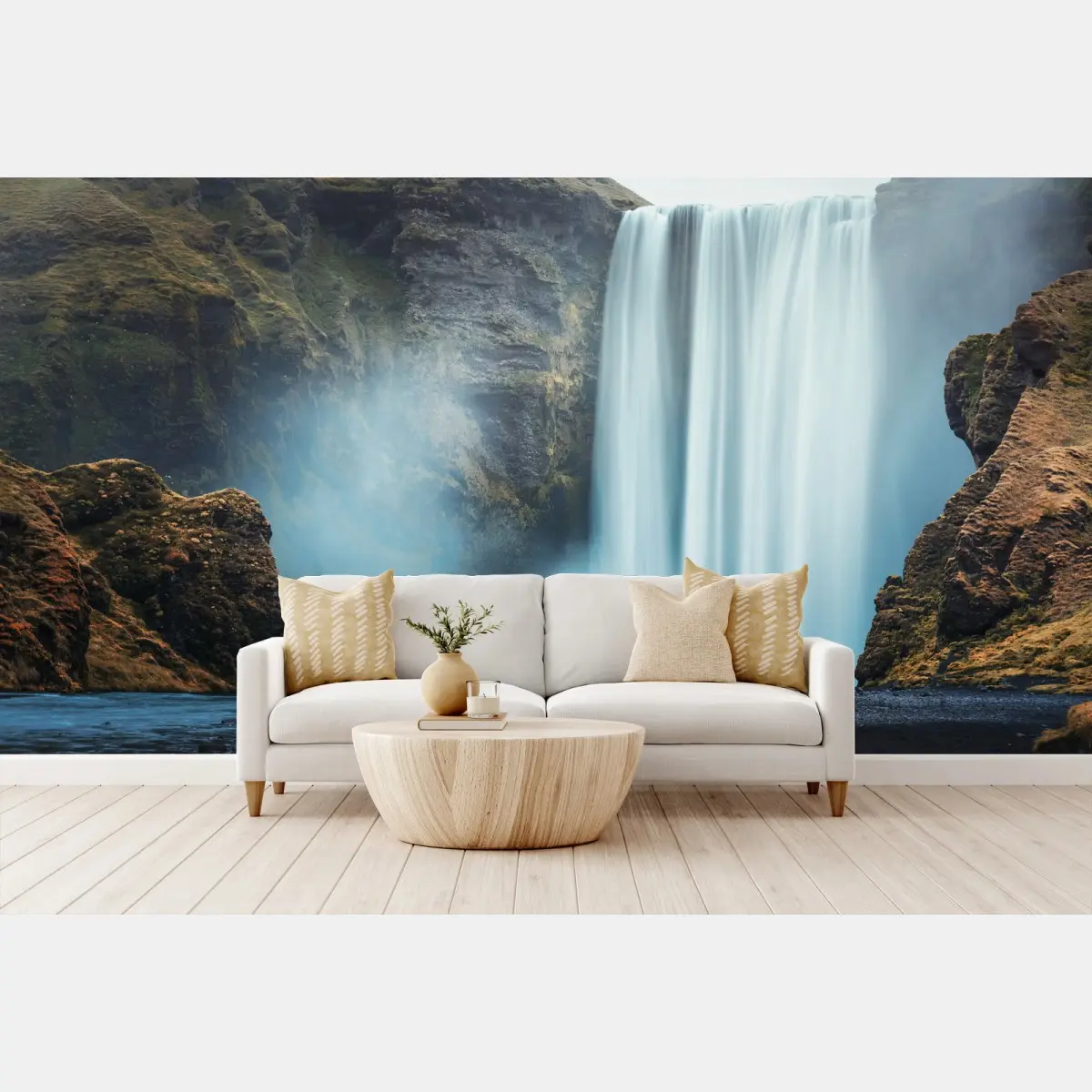 Fototapete majestätischer wasserfall im nebel – Pixers®