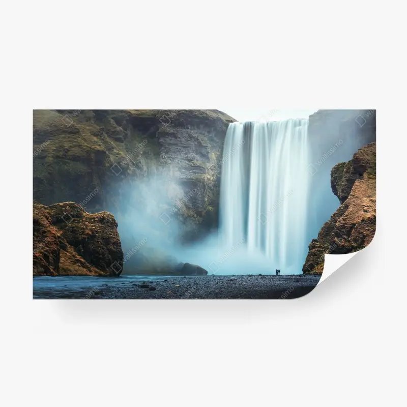 Fototapete majestätischer wasserfall im nebel