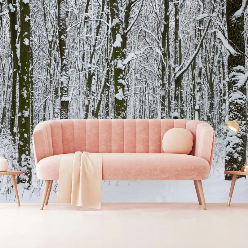 Fototapete winterwald pfad im schnee