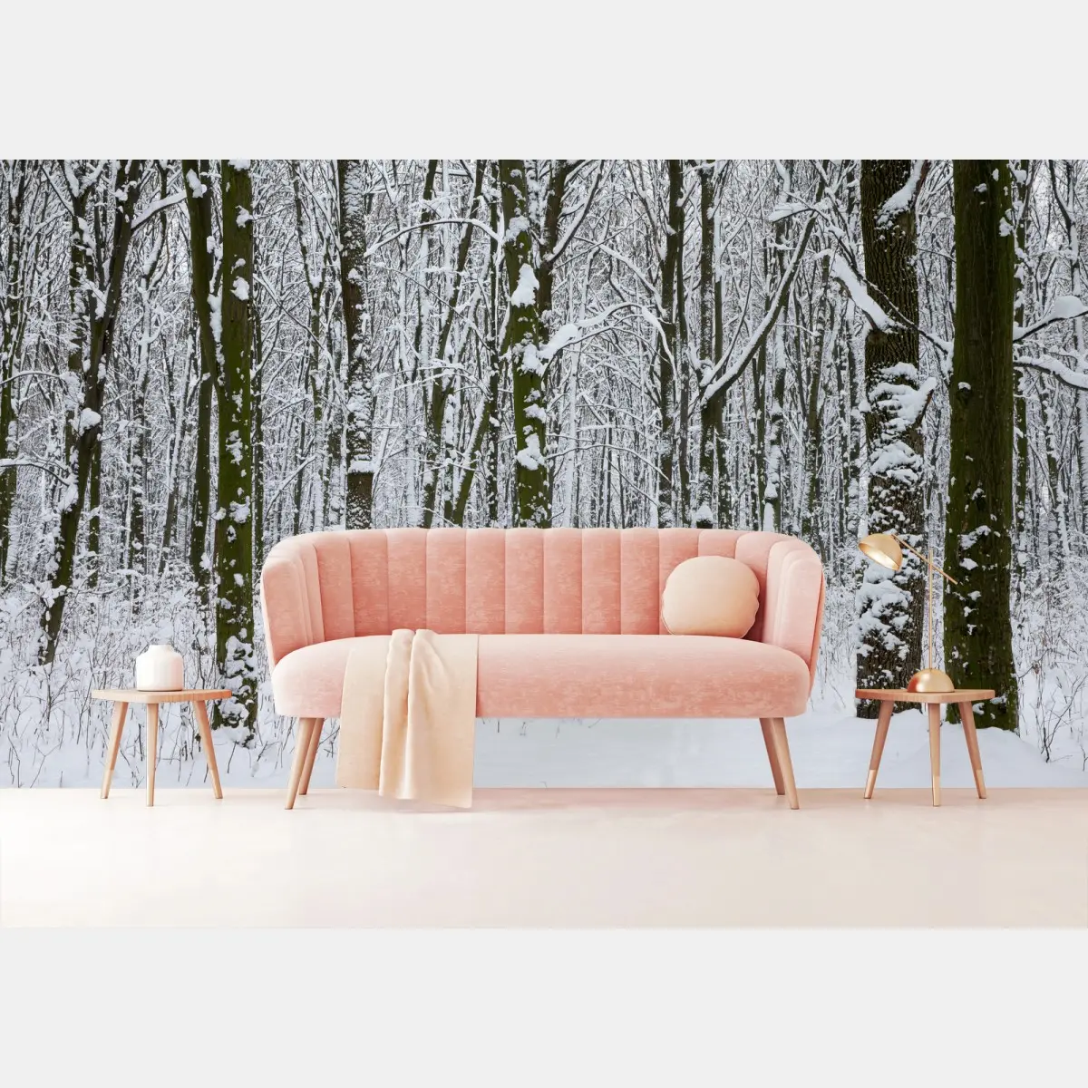 Fototapete winterwald pfad im schnee – Pixers®