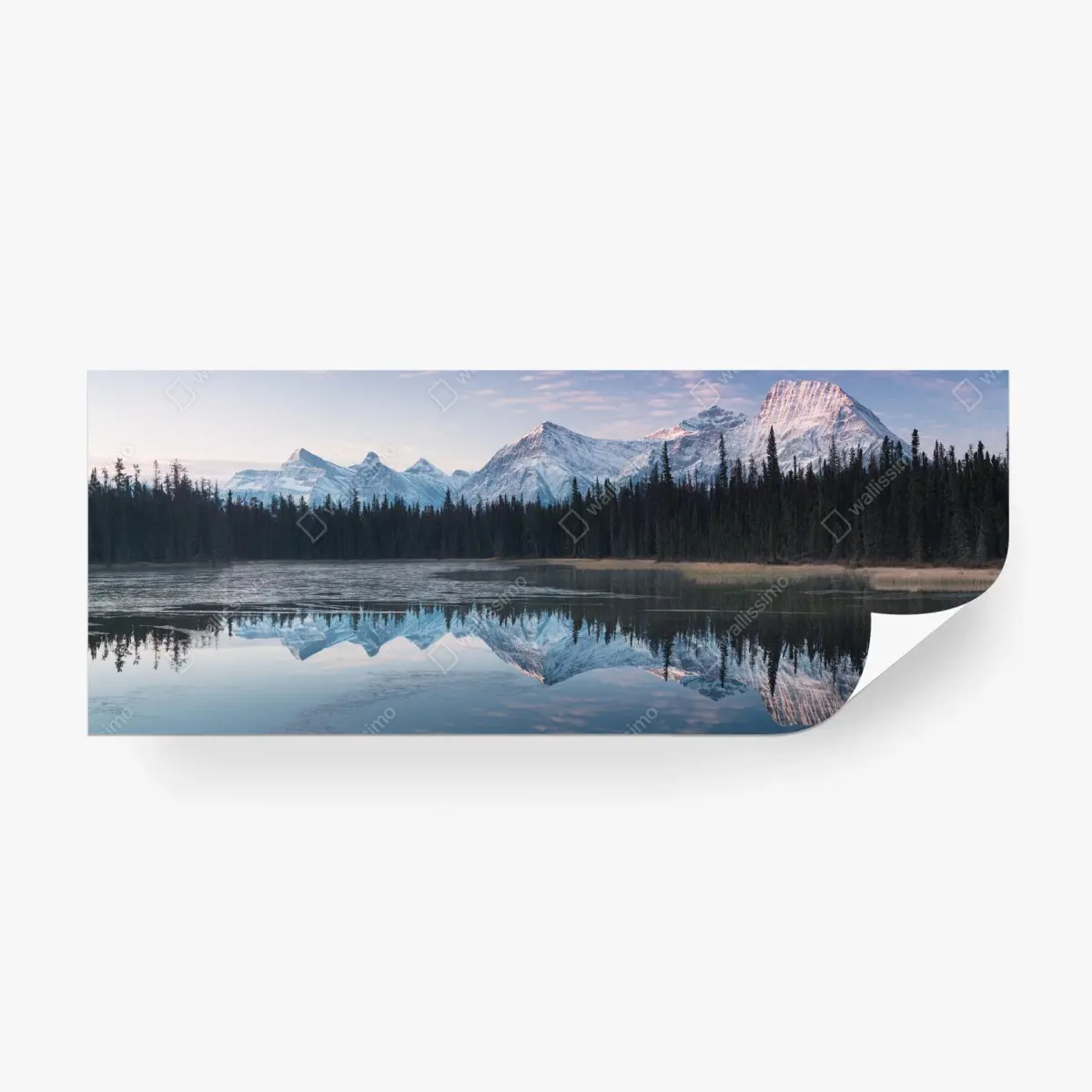 Fototapete ruhige bergspiegelung im morgengrauen – Pixers®