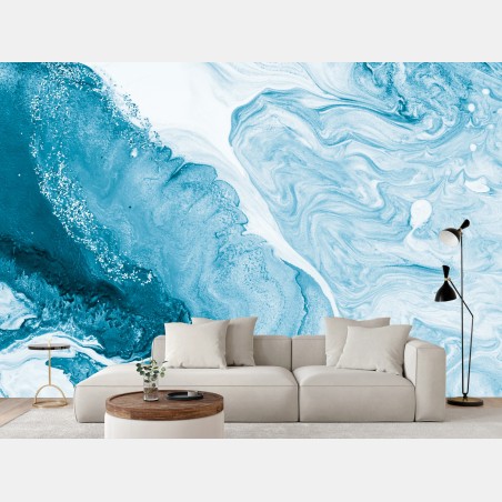 Fototapete blaue marmor ozean abstraktion – Pixers®