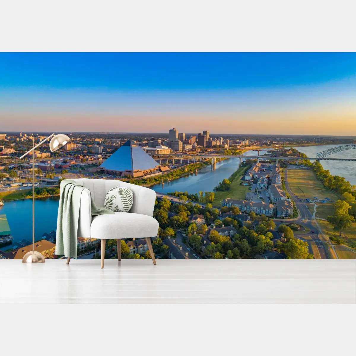 Fototapete Memphis skyline bei sonnenuntergang – Pixers®