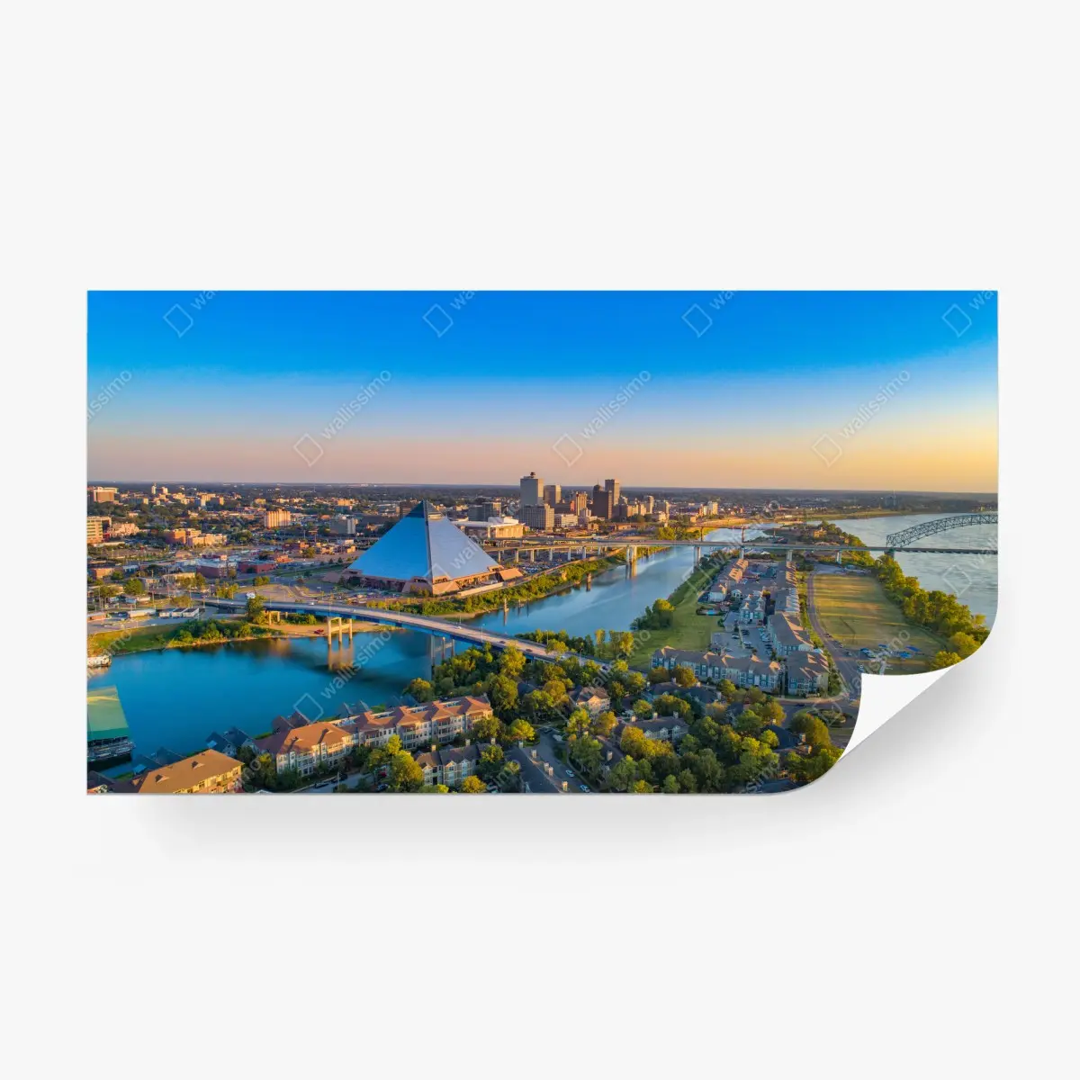 Fototapete Memphis skyline bei sonnenuntergang – Pixers®