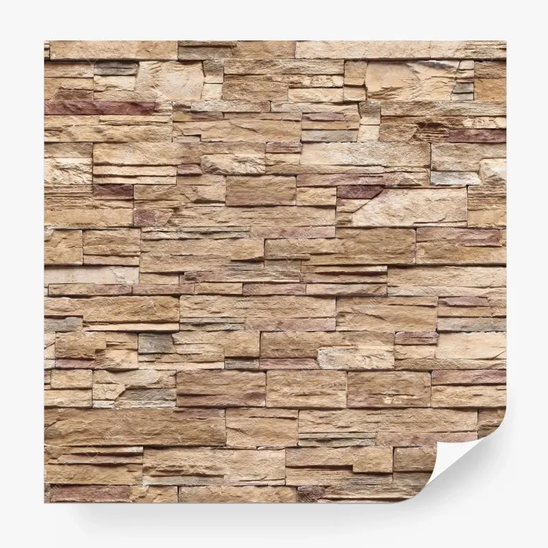 Fototapete gestapelte beige steinwand textur