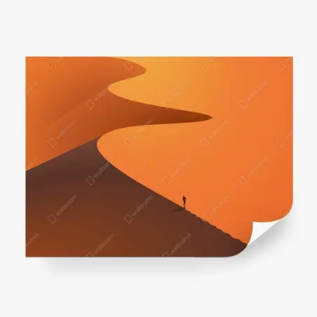 Fototapete einsame silhouette auf den dünen bei sonnenuntergang – Pixers®