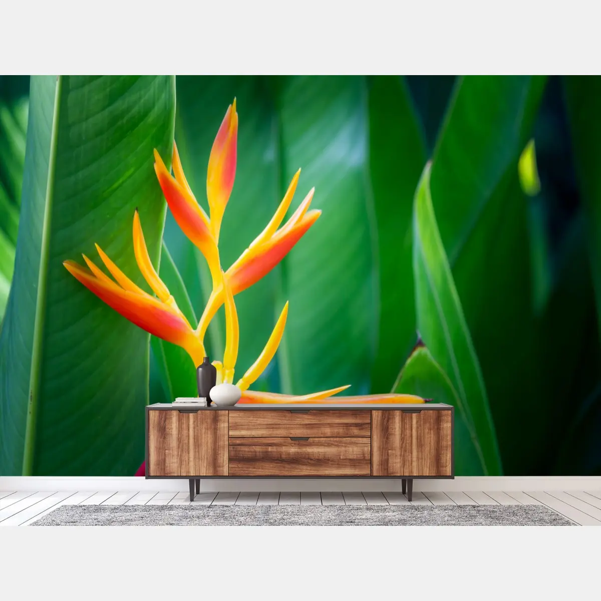 Fototapete lebhafte tropische heliconia-blüte – Pixers®