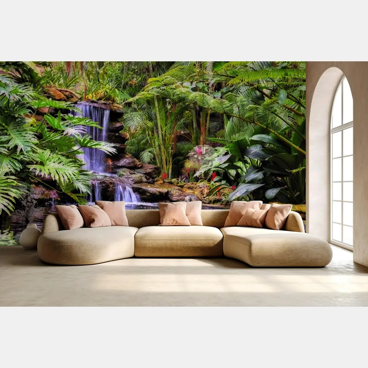 Fototapete ruhiger tropischer wasserfallgarten – Pixers®