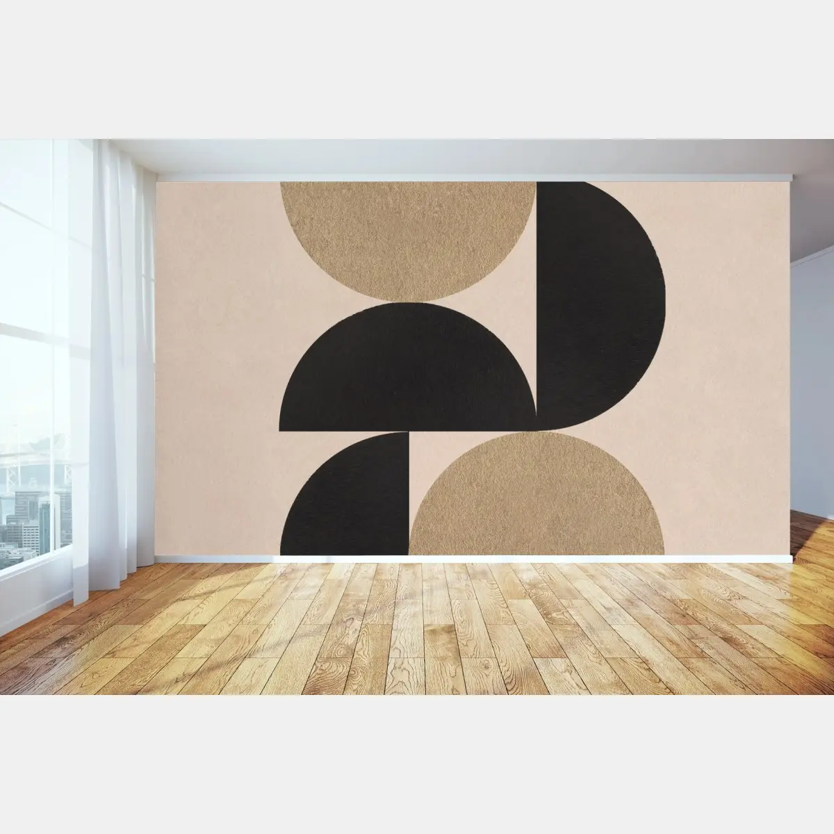 Fototapete gold und schwarz geometrische komposition – Pixers®