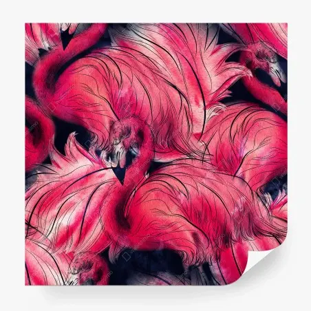 Fototapete rosa flamingo aquarellmuster – Pixers®