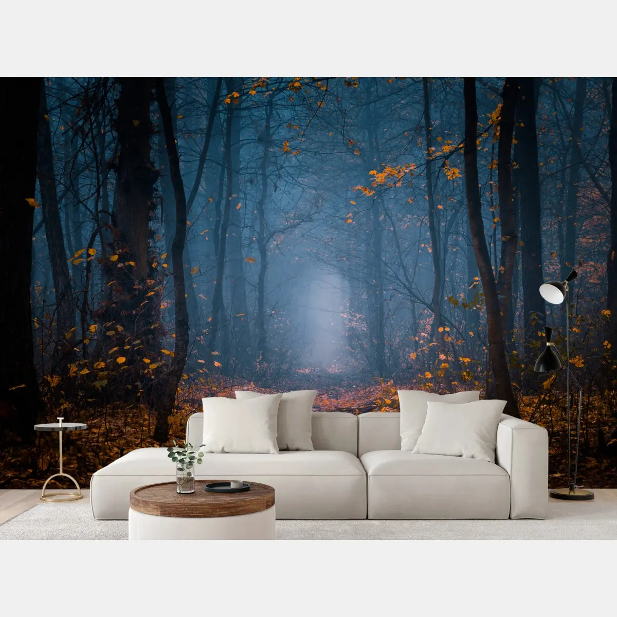 Fototapete mystischer herbstlicher waldweg – Pixers®