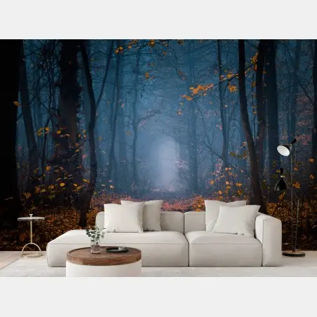 Fototapete mystischer herbstlicher waldweg – Pixers®