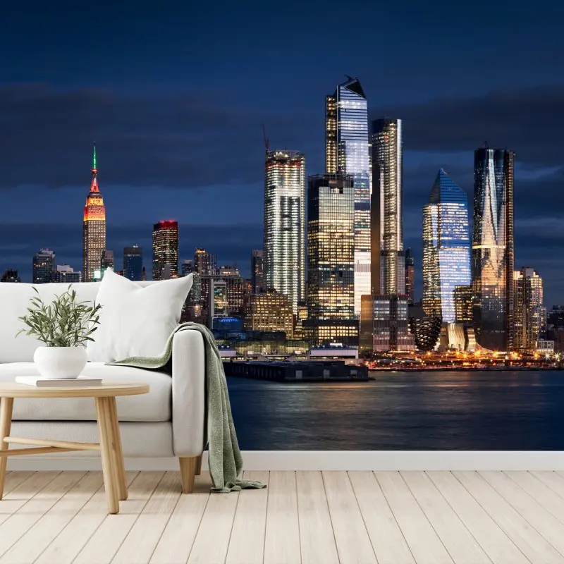 Fototapete New York skyline bei nacht