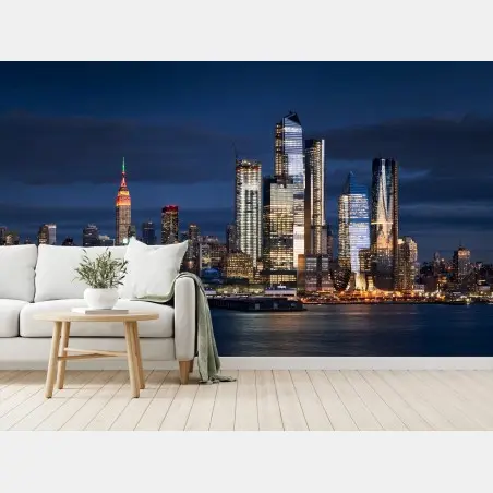 Fototapete New York skyline bei nacht – Pixers®