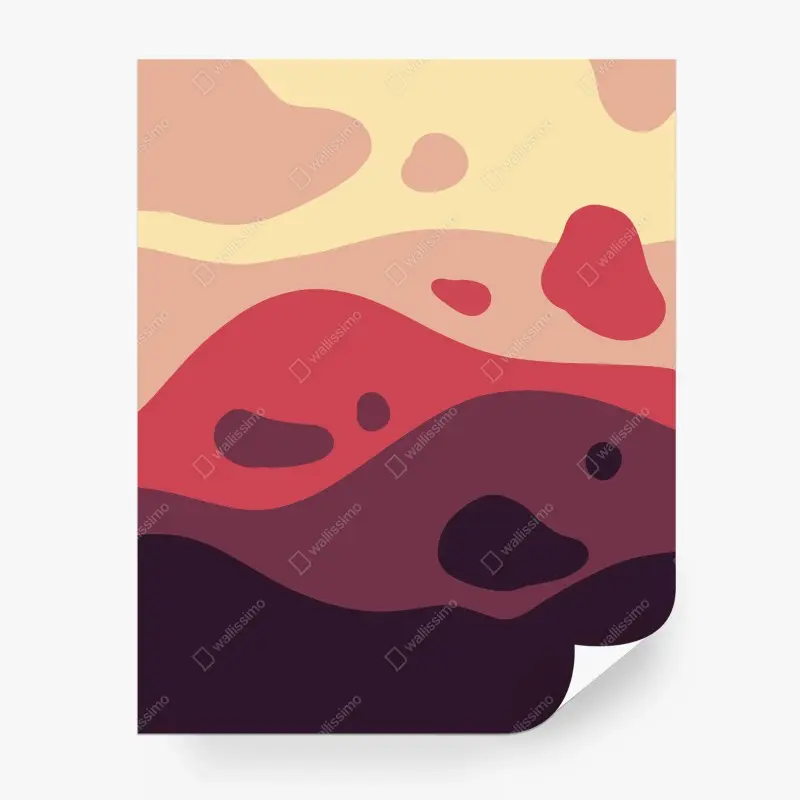 Fototapete minimalistische abstrakte wellenlandschaft in warmen tönen