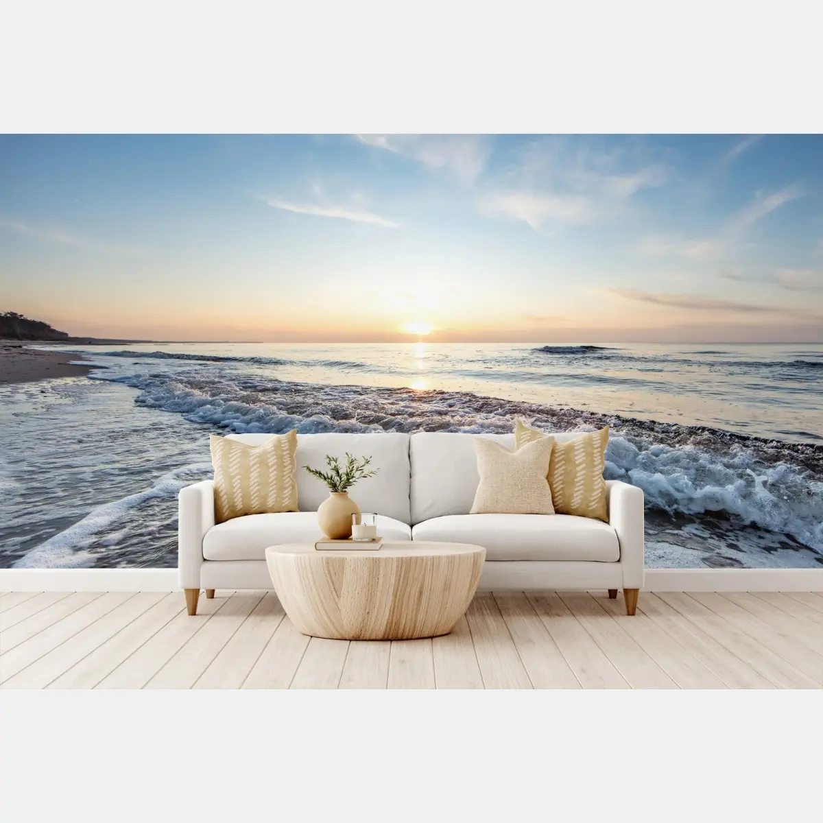 Fototapete ruhiger sonnenaufgang am strand – Pixers®