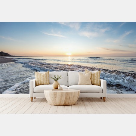 Fototapete ruhiger sonnenaufgang am strand – Pixers®