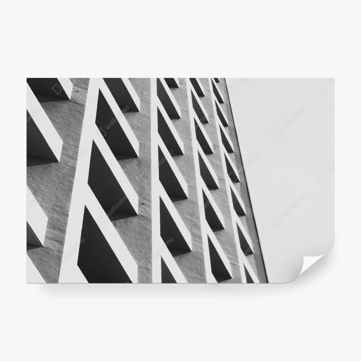 Fototapete geometrische fassade in schwarzweiß – Pixers®