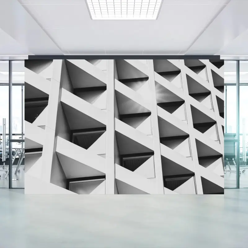 Fototapete moderne geometrische fassade in monochrom