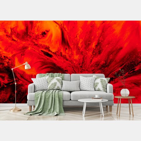 Fototapete rubinexplosion abstrakte flüssigkeitskunst – Pixers®