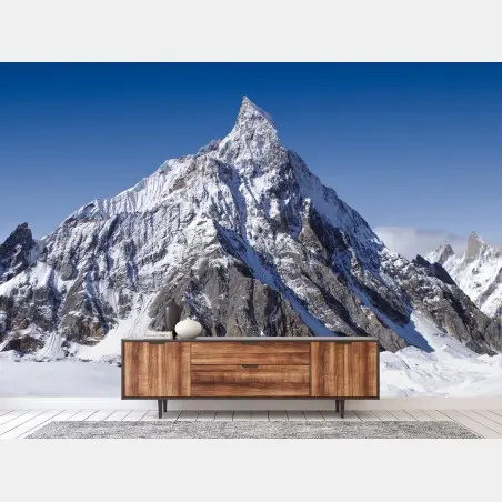 Fototapete majestätischer schneebedeckter berggipfel – Pixers®