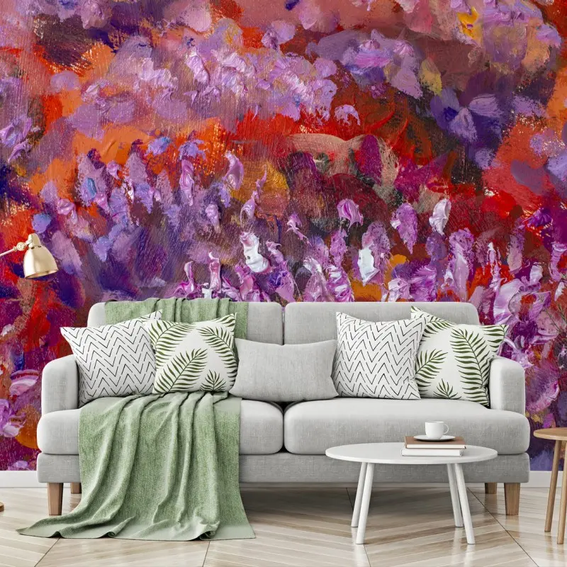Fototapete impressionistische lavendelblumen abstraktion