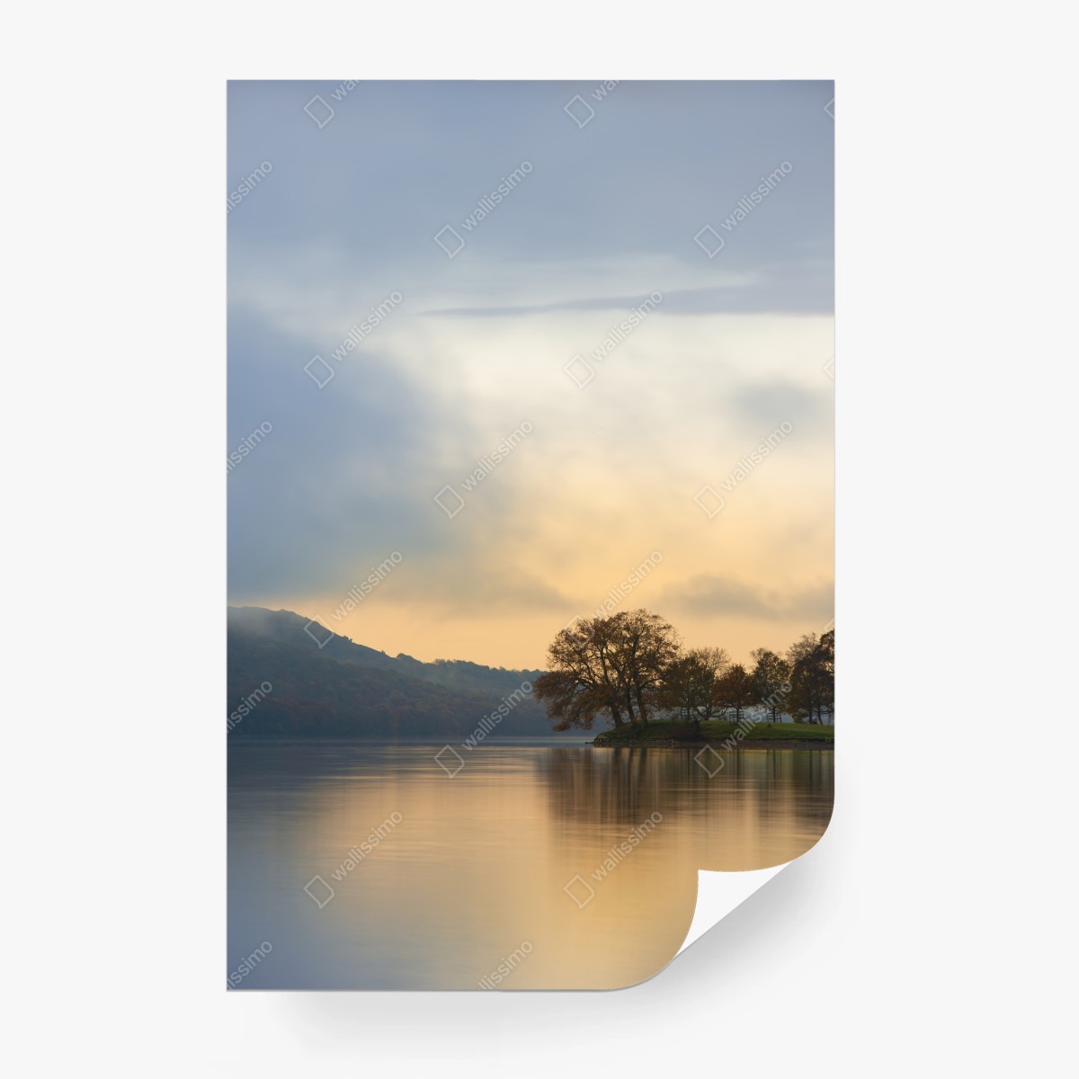 Fototapete nebliger sonnenaufgang über Coniston Water – Pixers®