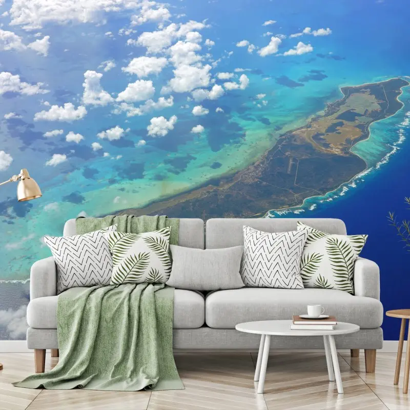 Fototapete luftaufnahme der Insel Anegada, Britische Jungferninseln
