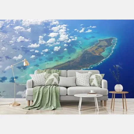 Fototapete luftaufnahme der Insel Anegada, Britische Jungferninseln – Pixers®