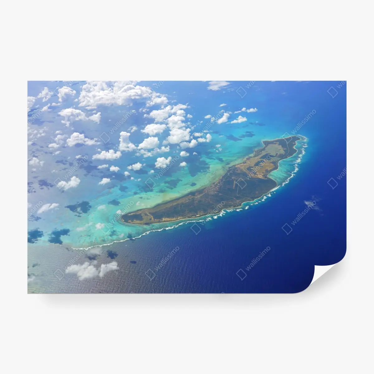 Fototapete luftaufnahme der Insel Anegada, Britische Jungferninseln – Pixers®