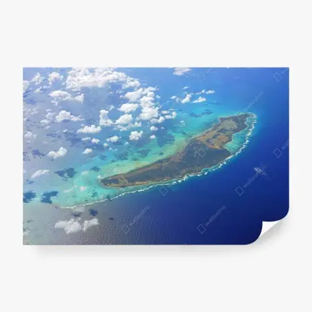 Fototapete luftaufnahme der Insel Anegada, Britische Jungferninseln – Pixers®