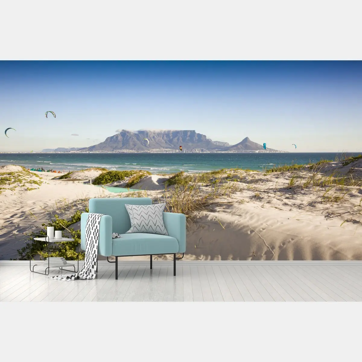 Fototapete sonnige dünen vor dem Tafelberg – Pixers®