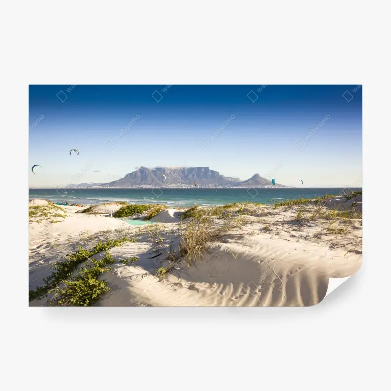 Fototapete sonnige dünen vor dem Tafelberg