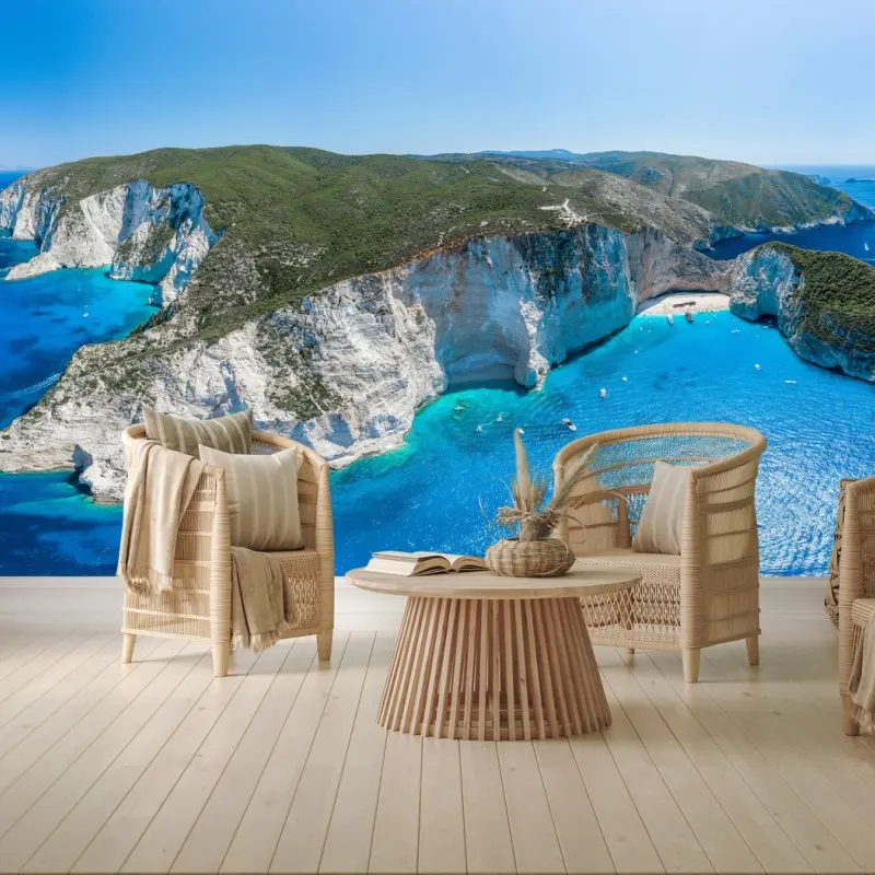 Fototapete panorama klippen und türkisfarbenes meer
