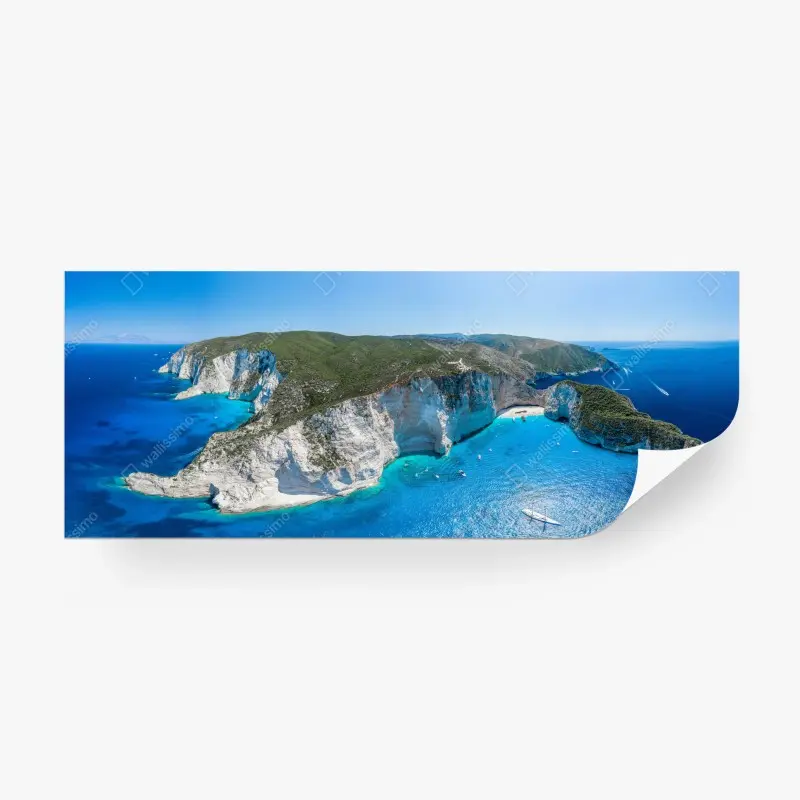 Fototapete panorama klippen und türkisfarbenes meer