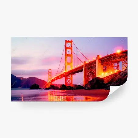 Fototapete Golden Gate Bridge bei sonnenuntergang – Pixers®