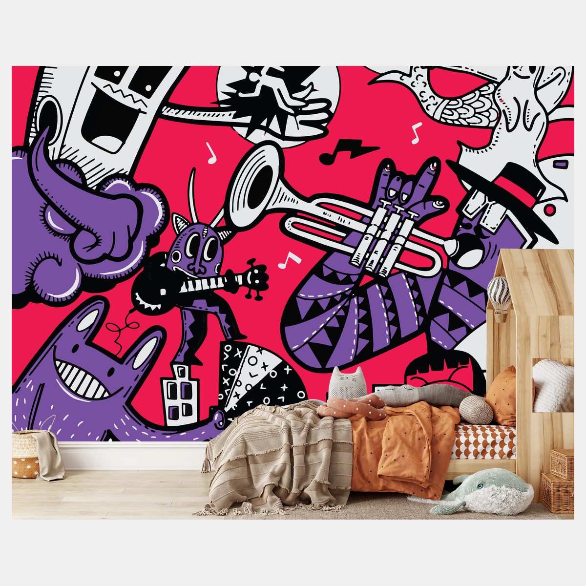 Fototapete bunte monsterband illustration – Pixers®