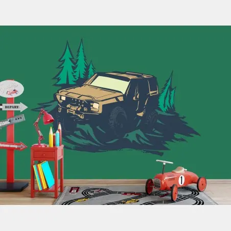 Fototapete geländewagen im wald – Pixers®