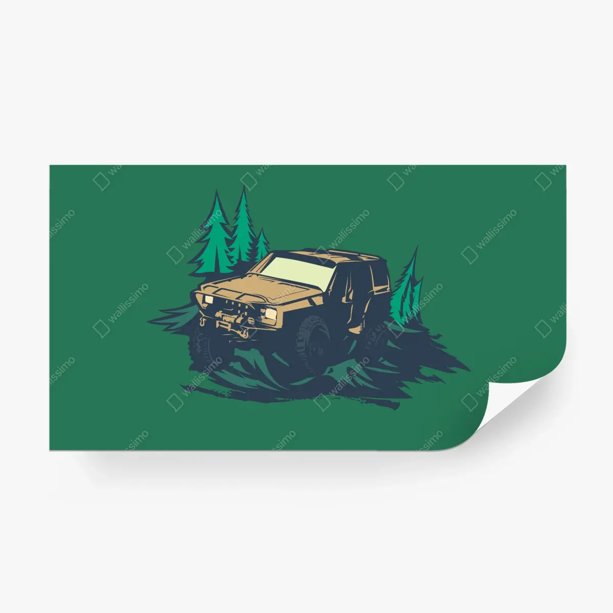 Fototapete geländewagen im wald – Pixers®