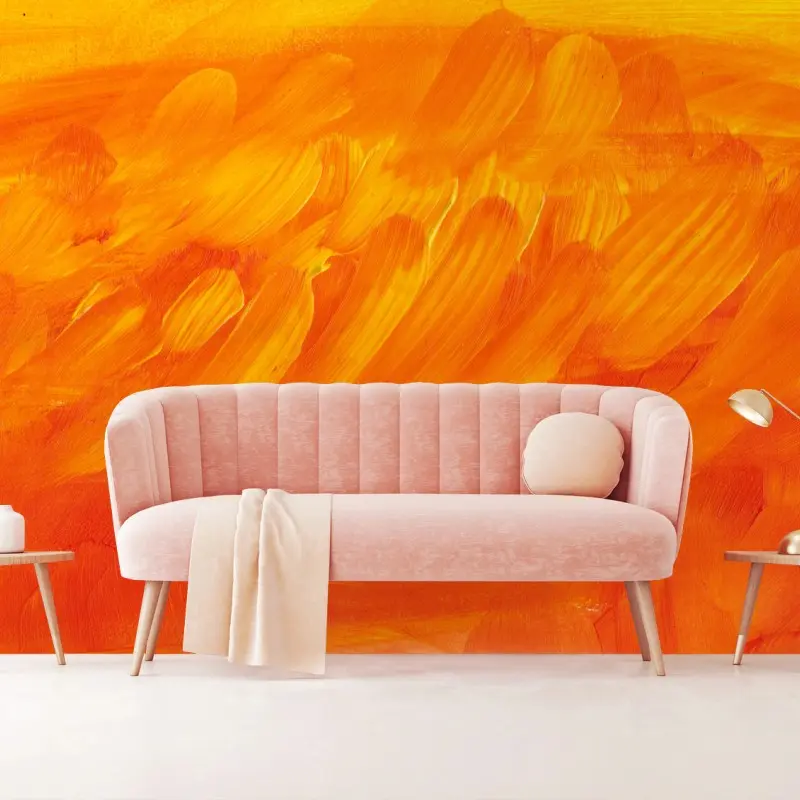 Fototapete warme orange abstrakte pinselstriche
