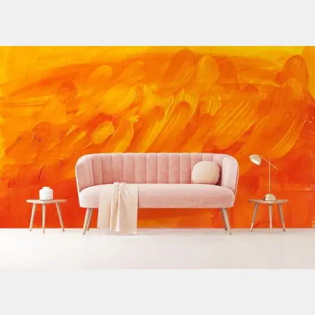 Fototapete warme orange abstrakte pinselstriche – Pixers®