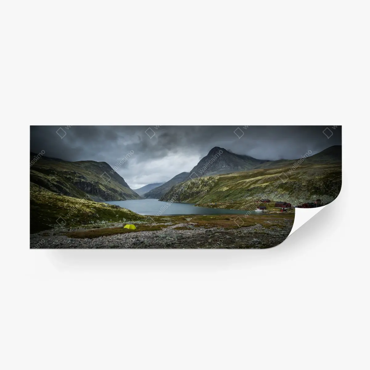 Fototapete Rondane bergsee unter düsterem himmel – Pixers®