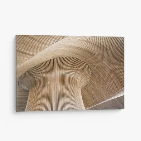 Leinwandbild skulpturale holzdecke mit wellenform – Pixers®
