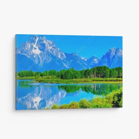 Leinwandbild ruhige spiegelung eines bergsees – Pixers®