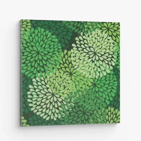 Leinwandbild üppiges grünes blumenmuster – Pixers®