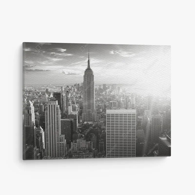 Leinwandbild schwarzweiß skyline von Manhattan