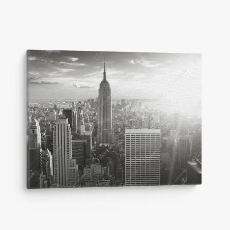 Leinwandbild schwarzweiß skyline von Manhattan – Pixers®