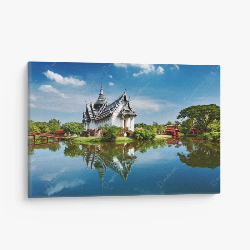 Leinwandbild ruhige spiegelung bei Sanphet Prasat