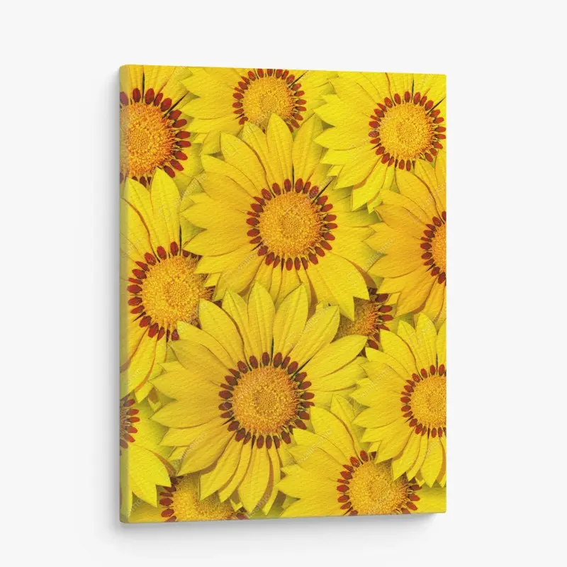 Leinwandbild leuchtendes gelbes blumenmuster